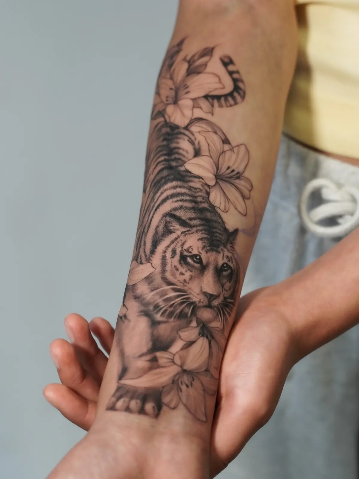 Tiger & peony tattoo by Eleven15'Stu, Da Nang