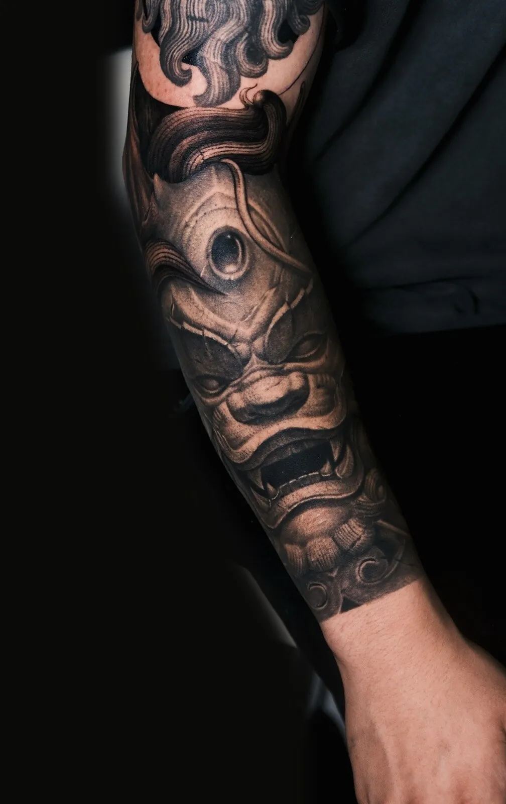 Hannya sleeve: Black & grey · Japanese tattoo by Eleven15'Stu, Da Nang